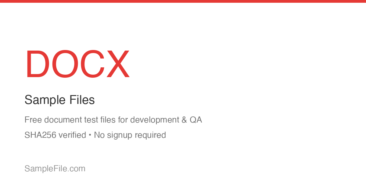 DOCX Sample File Download - Word Document Test Files | SampleFile.com